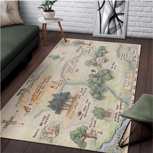 100 acre wood map winnie the pooh jungle limited edition amazon best seller sku 265412 rug 1590715393895