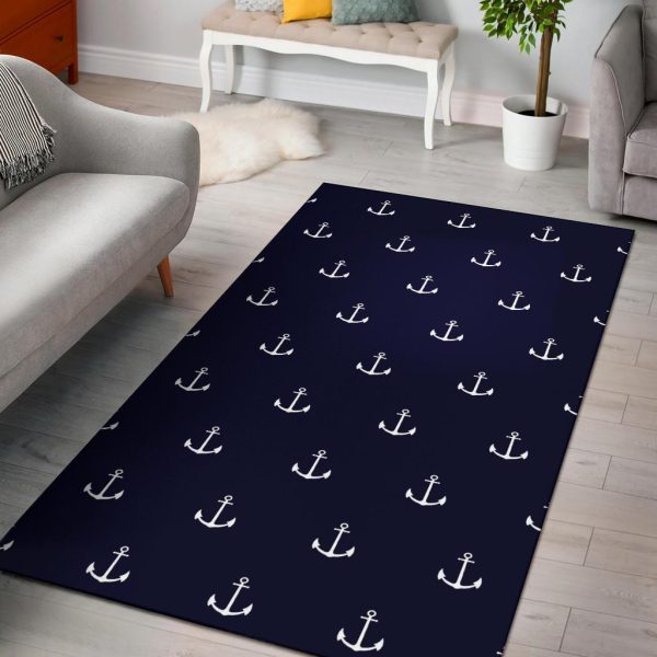 anchor pattern navy area rug 0