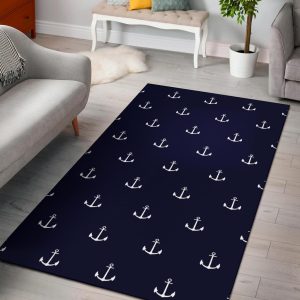 anchor pattern navy area rug 0