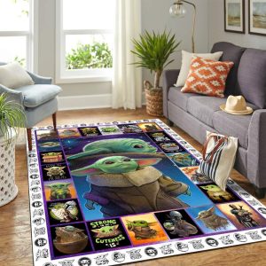 baby yoda cute art carpet area rug 0