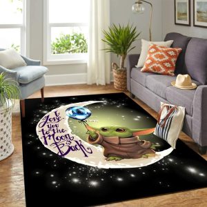 baby yoda moon and back carpet area rug 0