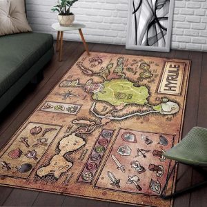 map of hyrule from legend of zelda ocarina of time area rug 8c7f 0