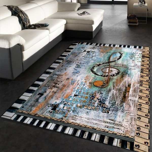 music note bedroom rug custom size and printing 0
